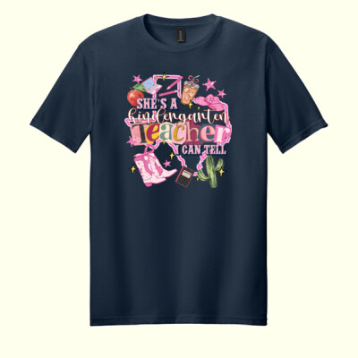 She's a Kindergarten Teacher 96-156 - Adult Softstyle ® T Shirt Thumbnail