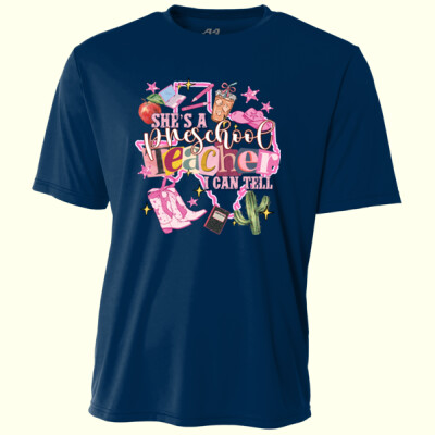 She's a Preschool Teacher - Adult Cooling Performance Short Sleeve Tee Thumbnail