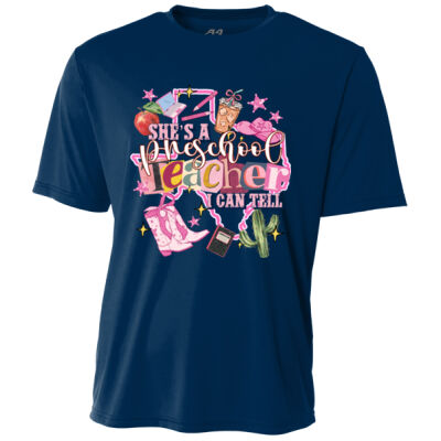 She's a Preschool Teacher - Adult Cooling Performance Short Sleeve Tee Thumbnail