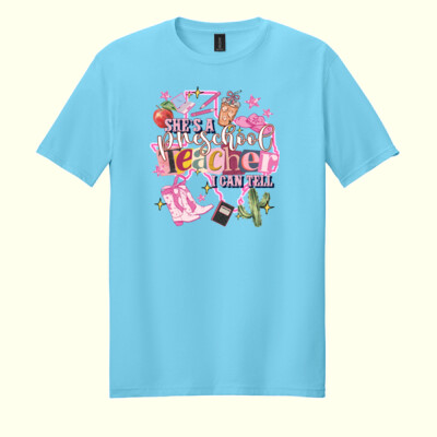 She's a Preschool Teacher - Adult Softstyle ® T Shirt Thumbnail