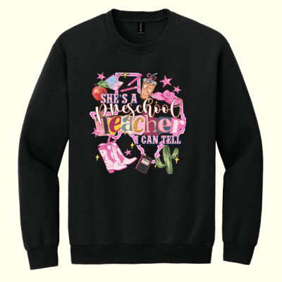 She's a Preschool Teacher - Heavy Blend Crewneck Sweatshirt Thumbnail