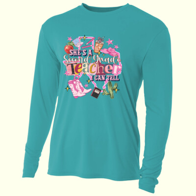 She's a Second Grade Teacher 89-106 - Adult Cooling Performance Long Sleeve Tee Thumbnail