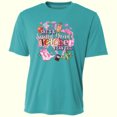 She's a Second Grade Teacher 89-106 - Adult Cooling Performance Short Sleeve Tee Thumbnail