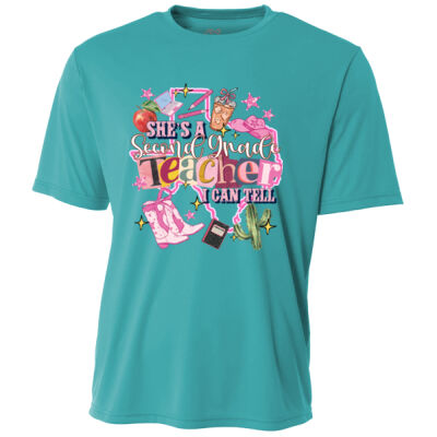 She's a Second Grade Teacher - Adult Cooling Performance Short Sleeve Tee Thumbnail
