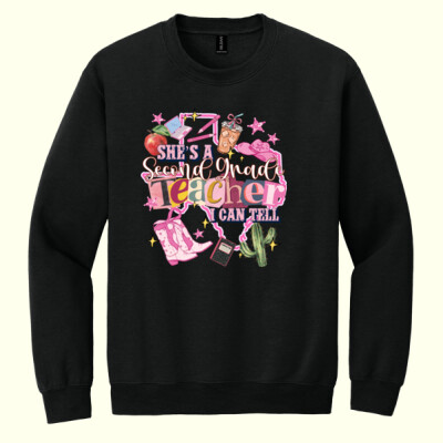 She's a Second Grade Teacher 89-106 - Heavy Blend Crewneck Sweatshirt Thumbnail