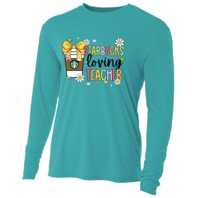 Starbucks Loving Teacher 99-125 - Adult Cooling Performance Long Sleeve Tee Thumbnail