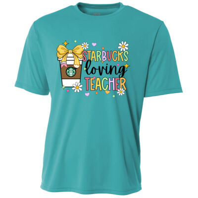 Starbucks Loving Teacher 99-125 - Adult Cooling Performance Short Sleeve Tee Thumbnail