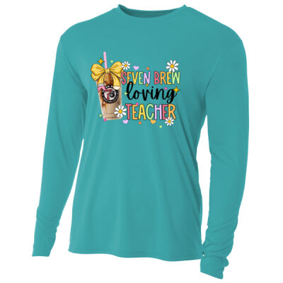 7Brew Loving Teacher 99-126 - Adult Cooling Performance Long Sleeve Tee Thumbnail