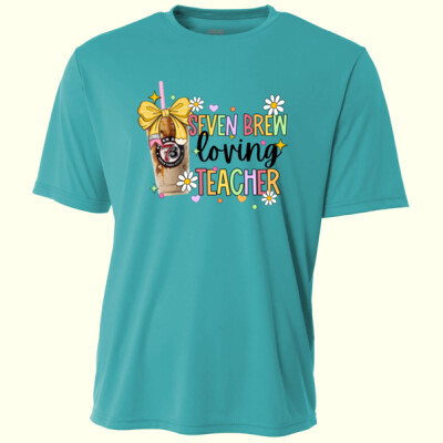7Brew Loving Teacher 99-126 - Adult Cooling Performance Short Sleeve Tee Thumbnail