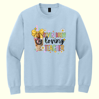 7Brew Loving Teacher 99-126 - Heavy Blend Crewneck Sweatshirt Thumbnail