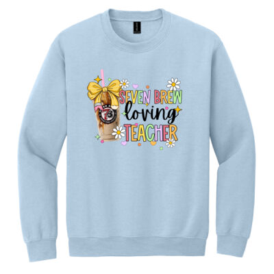7Brew Loving Teacher 99-126 - Heavy Blend Crewneck Sweatshirt Thumbnail