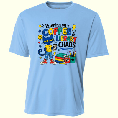 Running on Coffee and Library Chaos 84-026 - Adult Cooling Performance Short Sleeve Tee Thumbnail