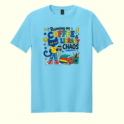 Running on Coffee and Library Chaos 84-026 - Adult Softstyle ® T Shirt Thumbnail