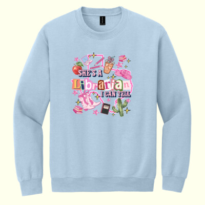 She’s a Librarian I Can Tell 84-028 - Heavy Blend Crewneck Sweatshirt Thumbnail