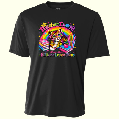 Teacher Energy Powered by Glitter & Lesson Plans 99-206 - Adult Cooling Performance Short Sleeve Tee Thumbnail