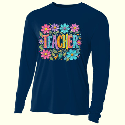 Teacher Flowers 99-144 - Adult Cooling Performance Long Sleeve Tee Thumbnail