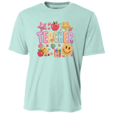 Teacher Faux Patches 99-224 - Adult Cooling Performance Short Sleeve Tee Thumbnail