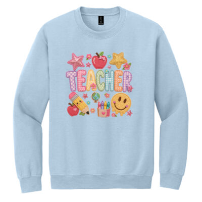 Teacher Faux Patches 99-224 - Heavy Blend Crewneck Sweatshirt Thumbnail