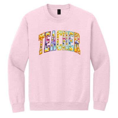 Teacher Applique Smiley  - - Heavy Blend Crewneck Sweatshirt Thumbnail
