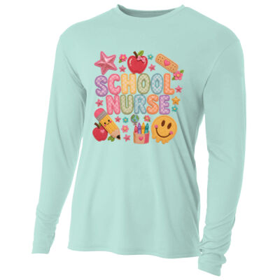 School Nurse Faux Patches 84-800 - Adult Cooling Performance Long Sleeve Tee Thumbnail