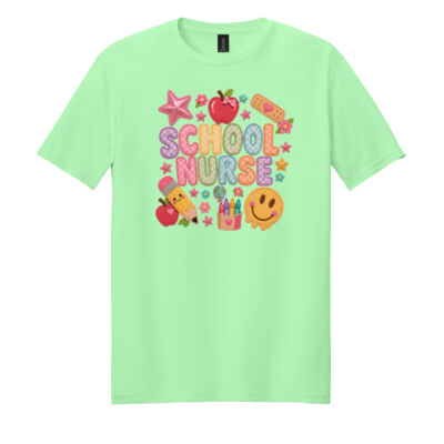 School Nurse Faux Patches 84-800 - Adult Softstyle ® T Shirt Thumbnail