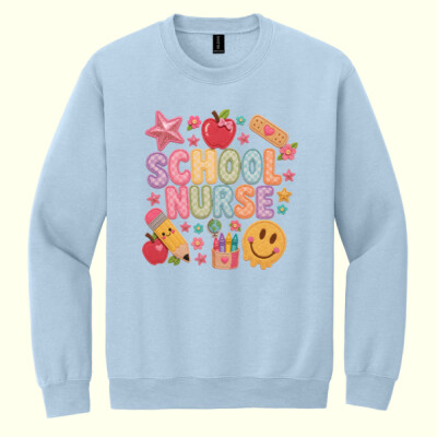 School Nurse Faux Patches 84-800 - Heavy Blend Crewneck Sweatshirt Thumbnail