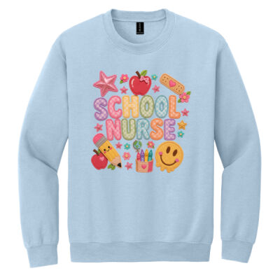 School Nurse Faux Patches 84-800 - Heavy Blend Crewneck Sweatshirt Thumbnail