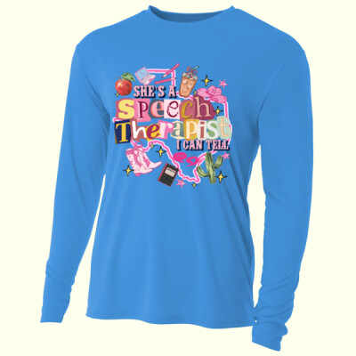 She's a Speech Therapist 84-504 - Adult Cooling Performance Long Sleeve Tee Thumbnail