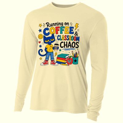 Running of Coffee and Classroom Chaos 99-151 - Adult Cooling Performance Long Sleeve Tee Thumbnail