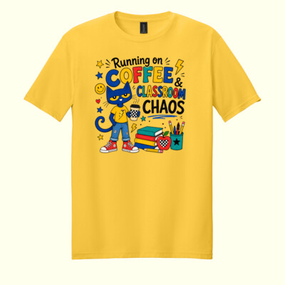 Running of Coffee and Classroom Chaos 99-151 - Adult Softstyle ® T Shirt Thumbnail