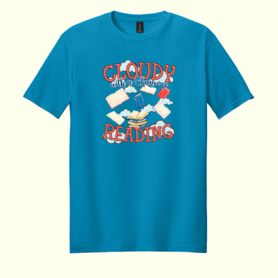 Cloudy with a Chance of Reading 88-013 - Adult Softstyle ® T Shirt Thumbnail