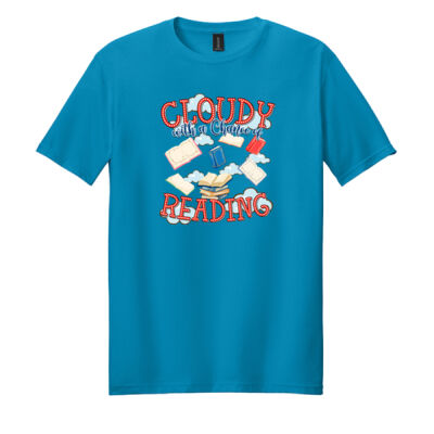 Cloudy with a Chance of Reading 88-013 - Adult Softstyle ® T Shirt Thumbnail
