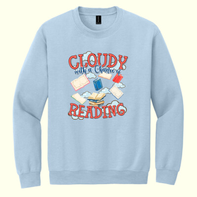 Cloudy with a Chance of Reading 88-013 - Heavy Blend Crewneck Sweatshirt Thumbnail