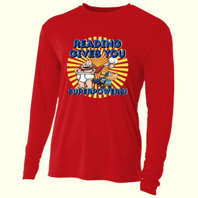 Reading Gives You Superpowers! 88-105 - Adult Cooling Performance Long Sleeve Tee Thumbnail