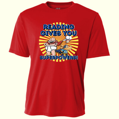 Reading Gives You Superpowers! 88-105 - Adult Cooling Performance Short Sleeve Tee Thumbnail