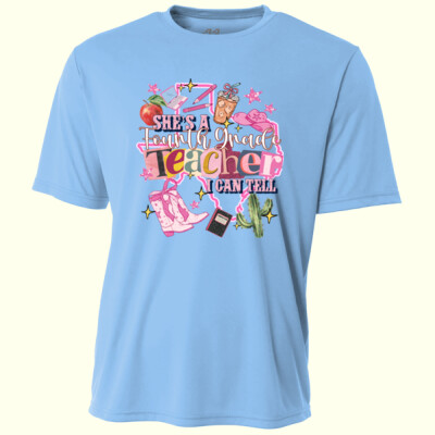 She's a Fourth Grade Teacher I Can Tell 89-107 - Adult Cooling Performance Short Sleeve Tee Thumbnail