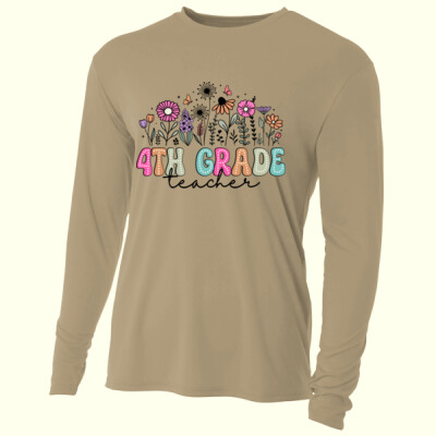 Fourth Grade Vintage Flowers 89-012 - Adult Cooling Performance Long Sleeve Tee Thumbnail