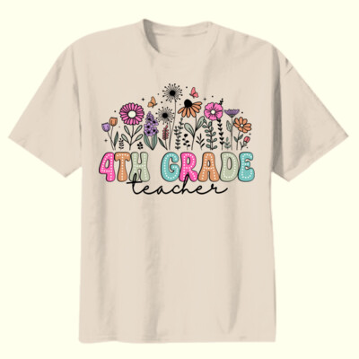 Fourth Grade Vintage Flowers 89-012 - Youth Heavy Cotton 100% Cotton T Shirt Thumbnail
