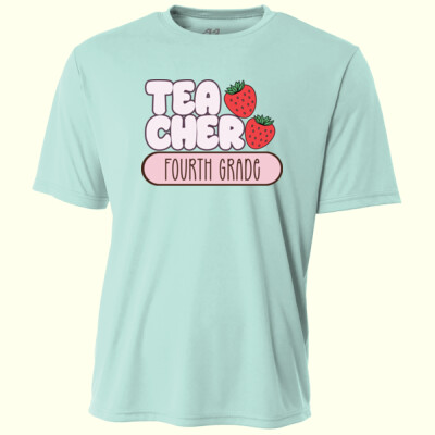 Teacher Strawberries Fourth Grade 89-121 - Adult Cooling Performance Short Sleeve Tee Thumbnail