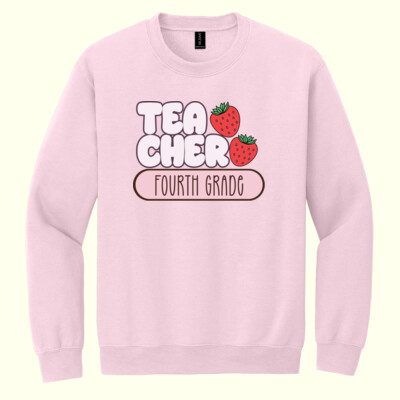 Teacher Strawberries Fourth Grade 89-121 - Heavy Blend Crewneck Sweatshirt Thumbnail