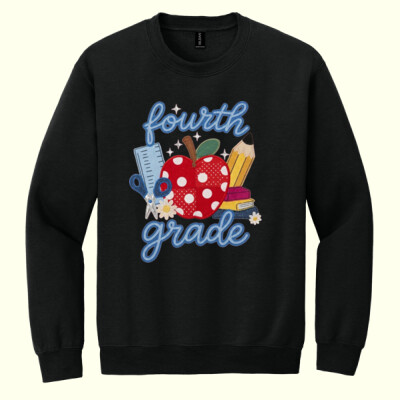 Fourth Grade Faux Patches 89-120 - Heavy Blend Crewneck Sweatshirt Thumbnail
