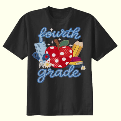 Fourth Grade Faux Patches 89-120 - Youth Heavy Cotton 100% Cotton T Shirt Thumbnail