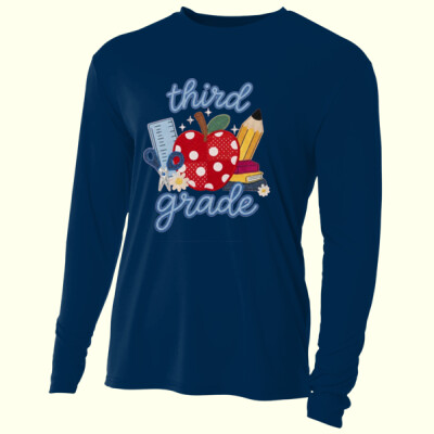 Third Grade Faux Patches 89-119 - Adult Cooling Performance Long Sleeve Tee Thumbnail