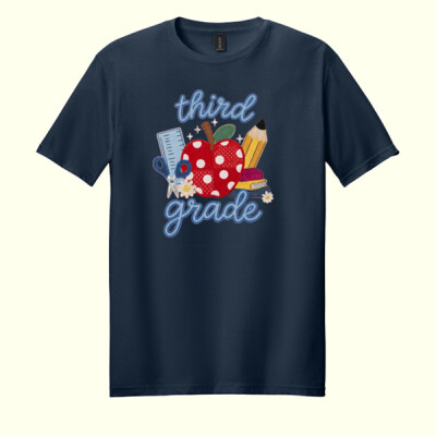 Third Grade Faux Patches 89-119 - Adult Softstyle ® T Shirt Thumbnail