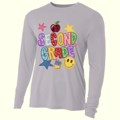 Second Grade Faux Patch 89-118 - Adult Cooling Performance Long Sleeve Tee Thumbnail