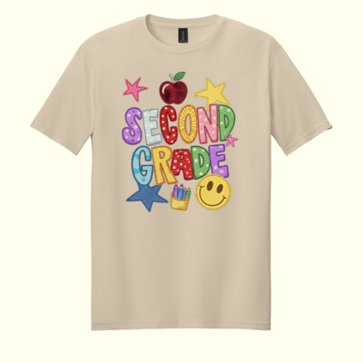 Second Grade Faux Patch 89-118 - Adult Softstyle ® T Shirt Thumbnail