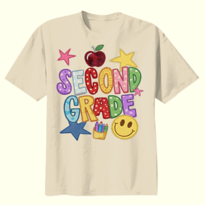 Second Grade Faux Patch 89-118 - Youth Heavy Cotton 100% Cotton T Shirt Thumbnail