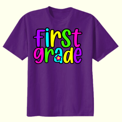 First Grade Bright Colors 89-037 - Youth Heavy Cotton 100% Cotton T Shirt Thumbnail