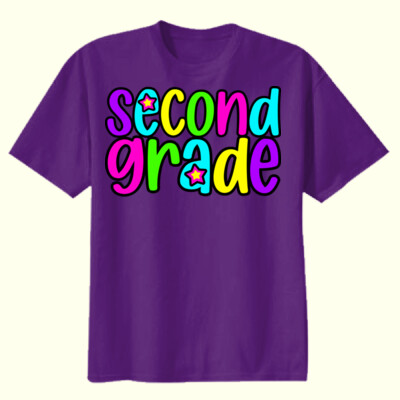 Second Grade Bright Colors 89-039 - Youth Heavy Cotton 100% Cotton T Shirt Thumbnail