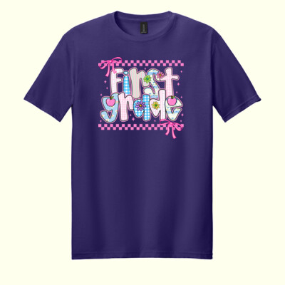 First Grade Coquette Checkered 89-040 - Adult Softstyle ® T Shirt Thumbnail